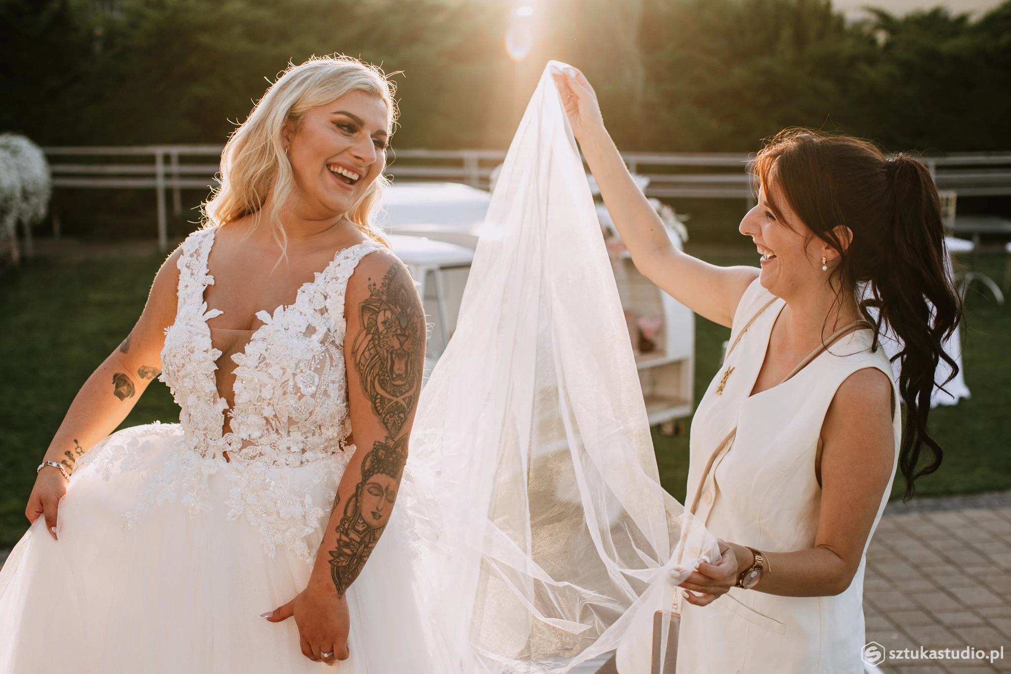 Wedding planner holding the bride's