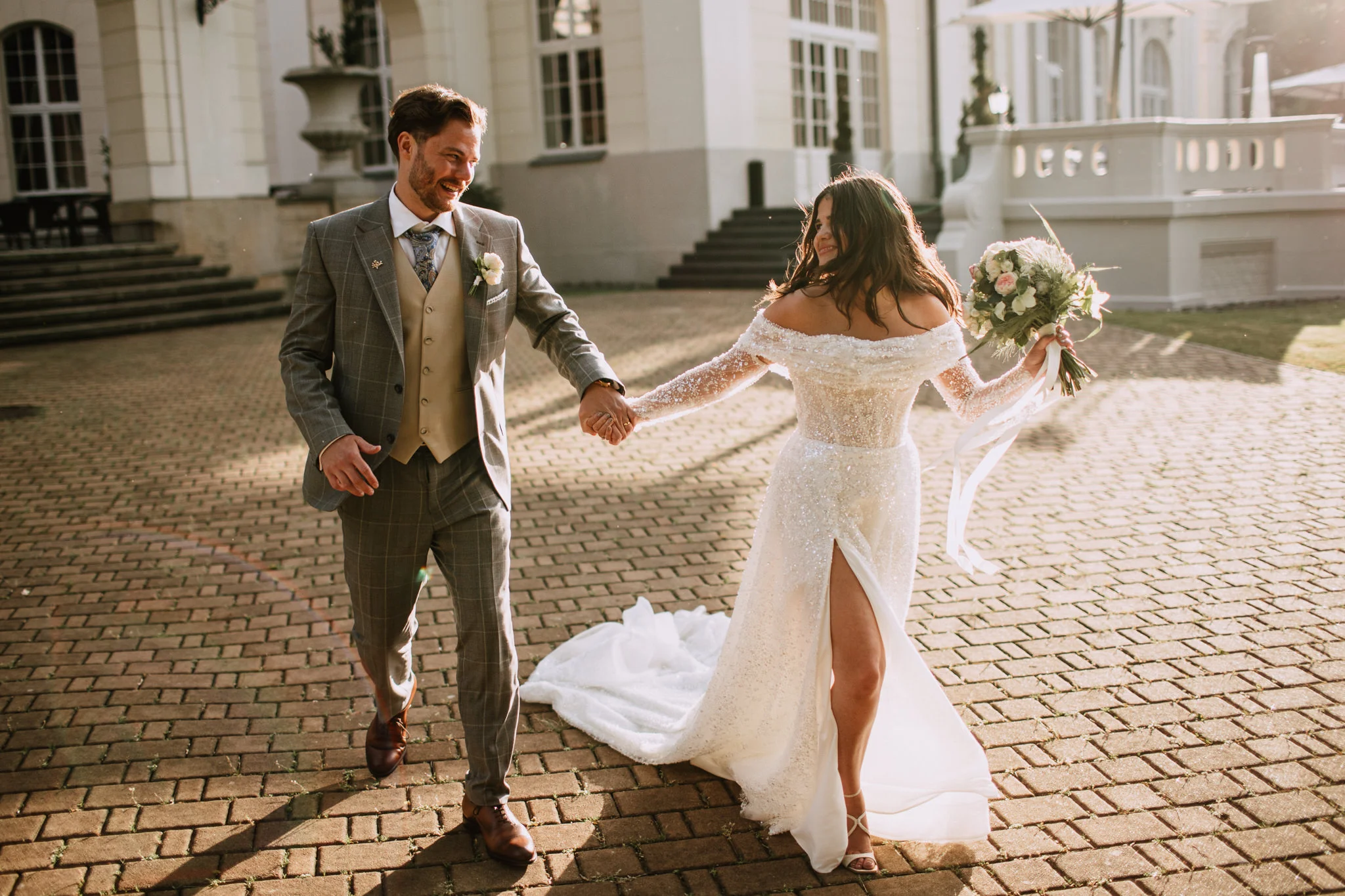 The newlyweds taking their vows